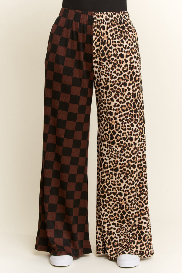 Split Decision Leopard Checkered Pants