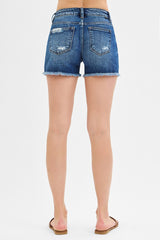 Risen Low Rise Denim Shorts