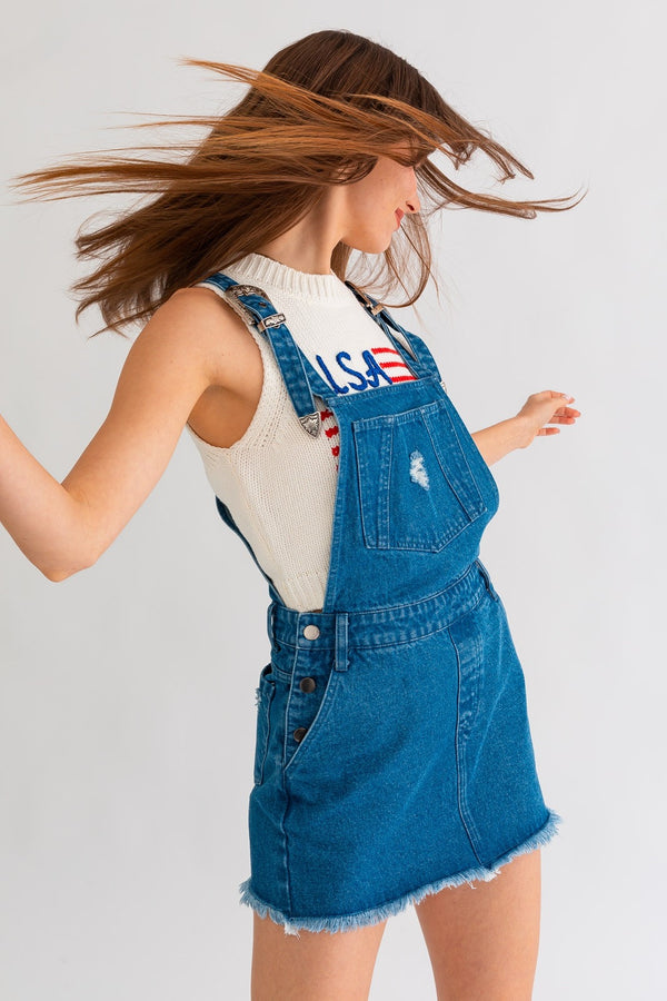 Western Belt Denim Skirtall