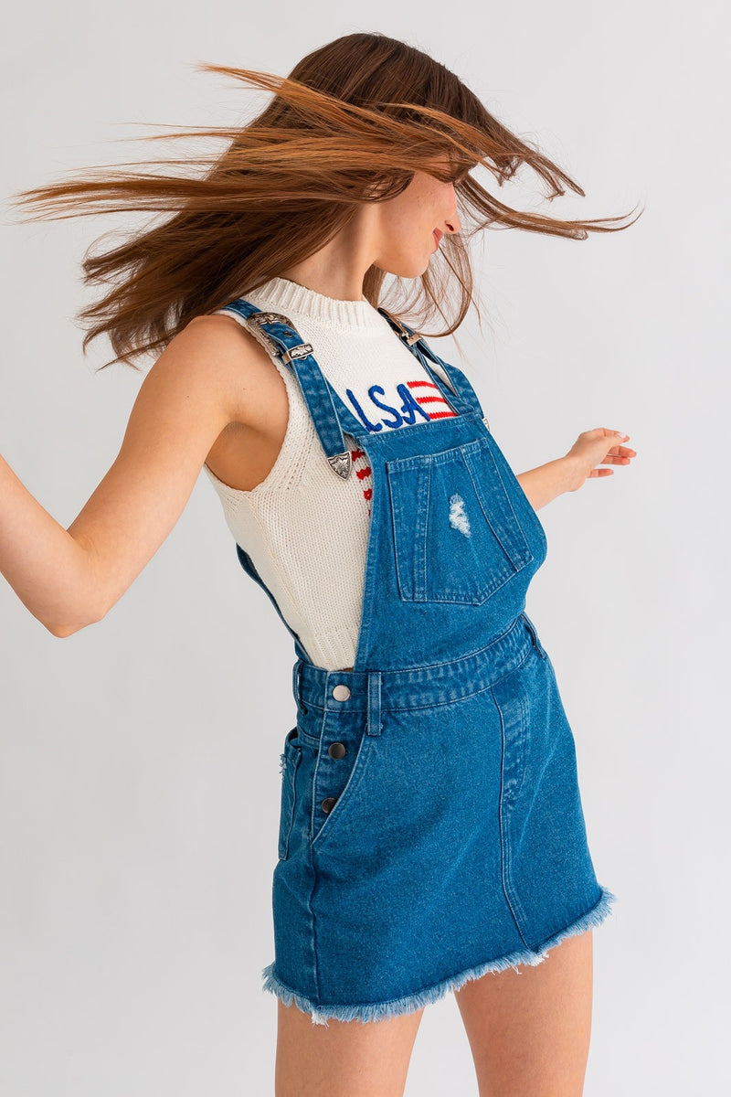 Western Belt Denim Skirtall