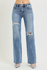 Risen Mid Rise Tummy Control Jeans