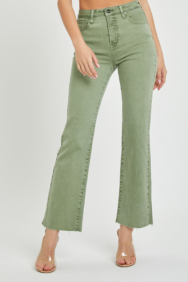 Risen Olive Straight Leg Jeans