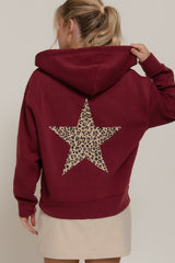 Mayra Maroon Leopard Jacket