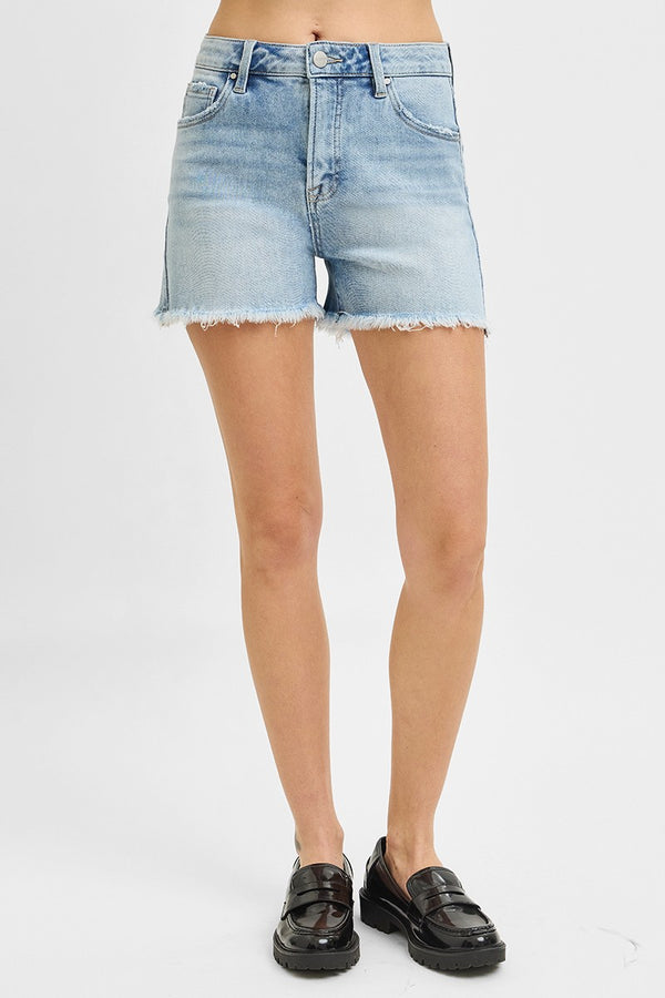 Risen Tummy Control Light Wash Shorts