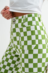 Mica Green Checkered Pants