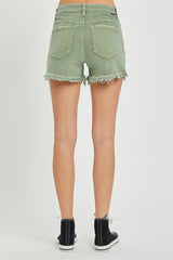 Risen Olive Mid Rise Shorts