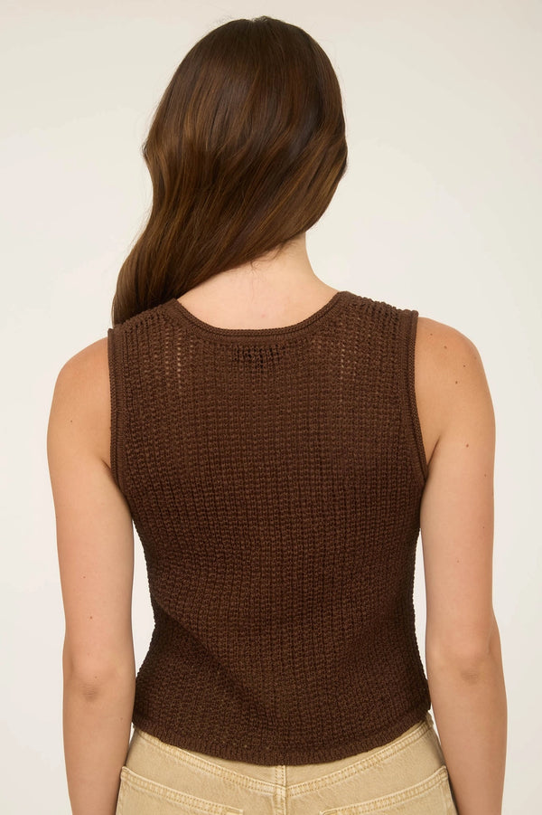 Chocolate Crochet Vest Top