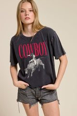 Cowboy Cropped Graphic Tee