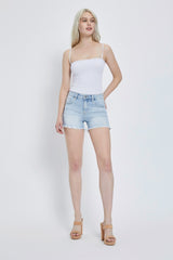 Risen Light Wash Denim Shorts