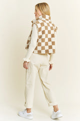 Mocha Latte Checkered Vest
