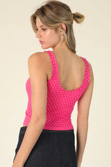 Polka Dot Ribbed Tops