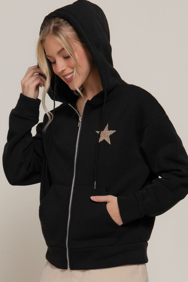 Mayra Black Leopard Jacket