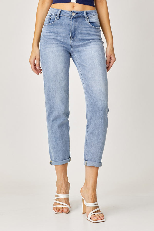 Risen Mid Rise Boyfriend Jeans