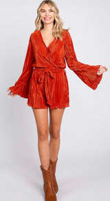 Rust Satin Dreams Romper