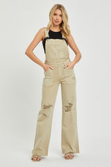 Risen Khaki Denim Overalls