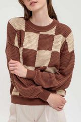 Coffee House Checkered Sweater