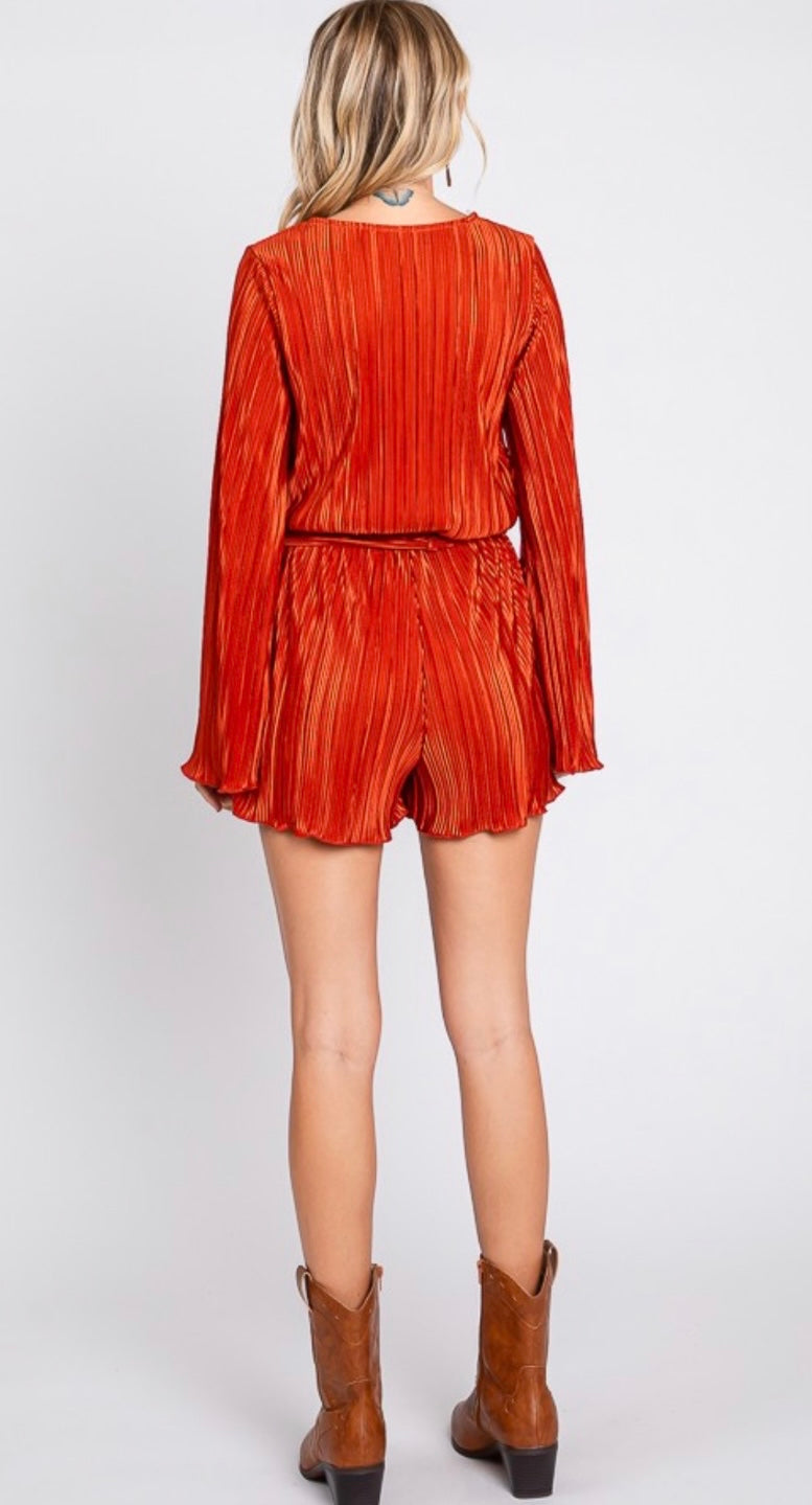 Rust Satin Dreams Romper