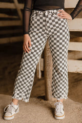Moto Checkered Pants