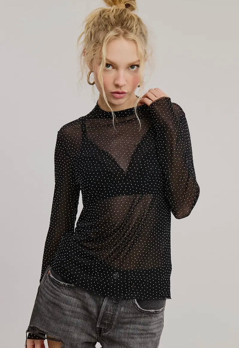 Rhinestone Lace Top