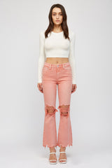 Mica Ash Pink Vintage Flare Jeans
