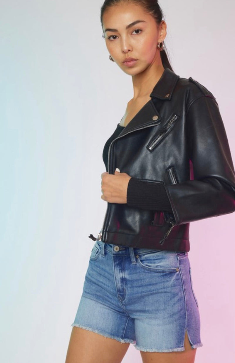 Kancan Frayed Edge Denim Shorts