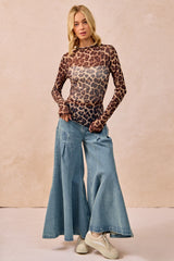 Mesh Leopard Long Sleeve