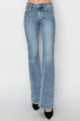 Risen Mid Rise Basic Flare Jeans