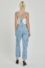 Risen Cargo Star Print Overalls