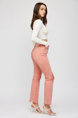 Mica Ash Pink Vintage Flare Jeans