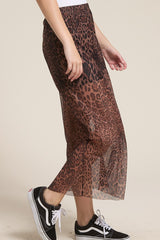 Leopard Rocker Mesh Skirt