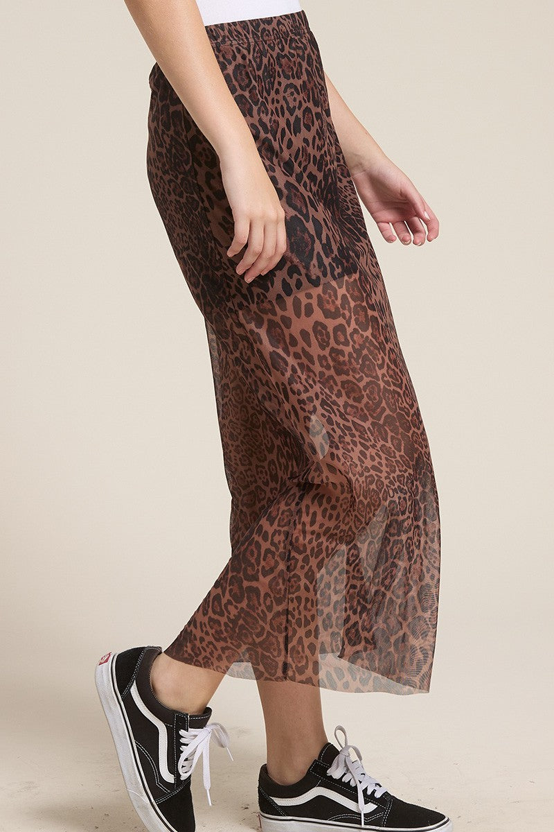 Leopard Rocker Mesh Skirt