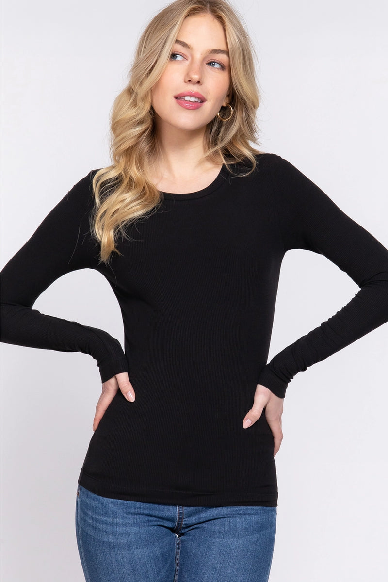 Back to Basics Ribbed Long Sleeves