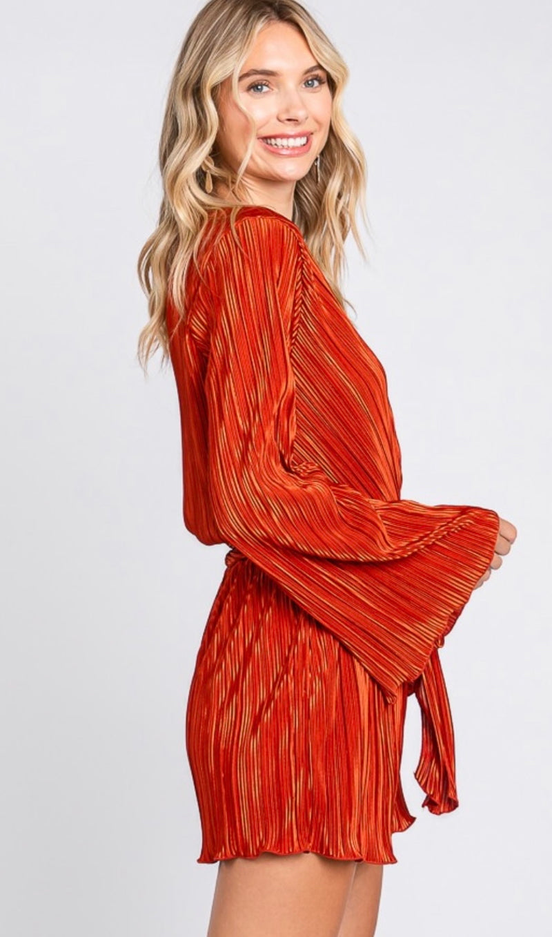 Rust Satin Dreams Romper