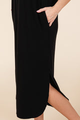 Everyday Basic Black Ribbed Dress
