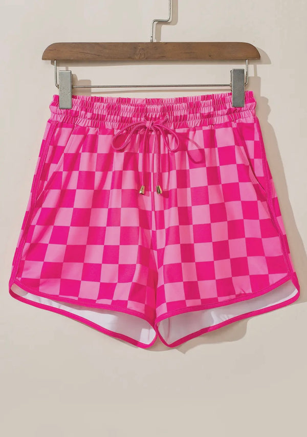 Checks Out Shorts Pink