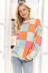 Spring Forward Checkered Sweater