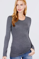 Everyday Basics Rounded Neckline Long Sleeves
