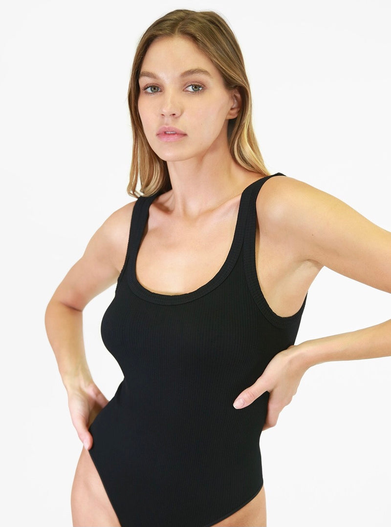 Ribbed Scoop Neck Bodysuits