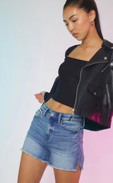 Kancan Frayed Edge Denim Shorts