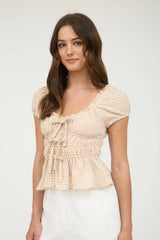 Teddy Gingham Top