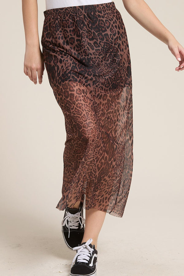 Leopard Rocker Mesh Skirt