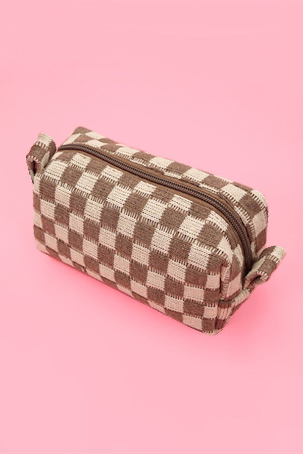 Checkered Cosmetic Bags