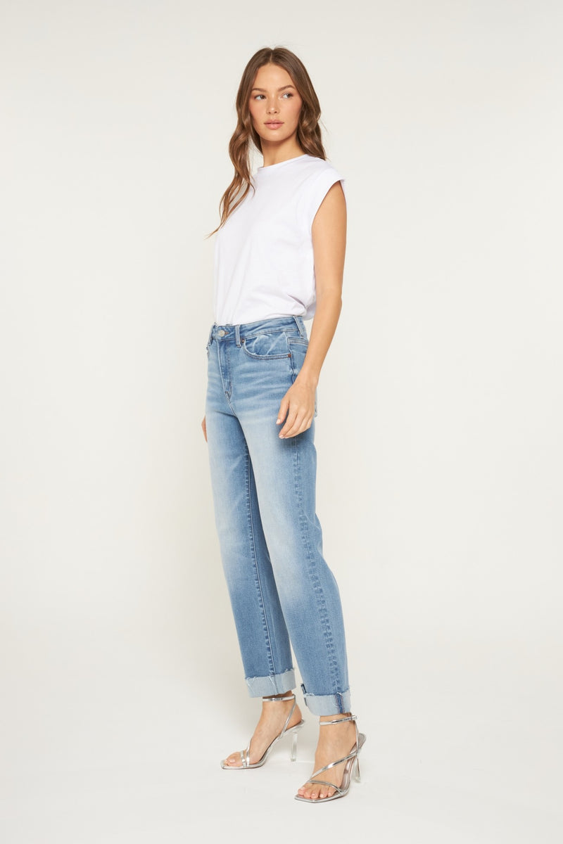 Mica Straight Leg Cuff Jeans