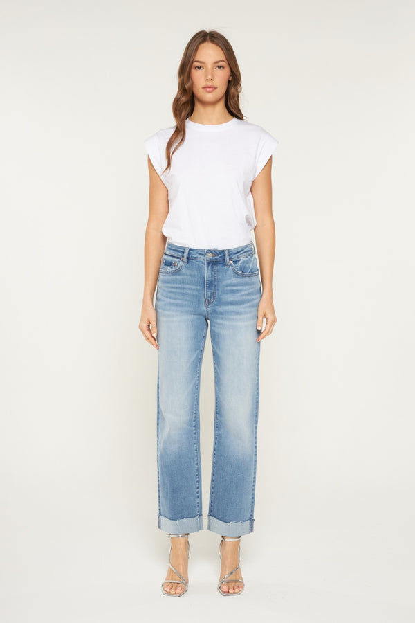 Mica Straight Leg Cuff Jeans