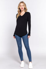 Everyday Basics V Neckline Long Sleeve