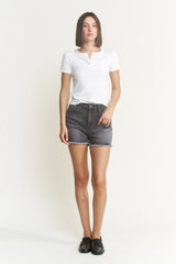 Mica Vintage Wash Black Denim Shorts