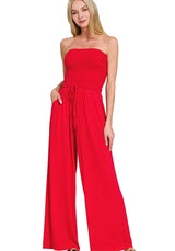 Roll with it Red Jumpsuit