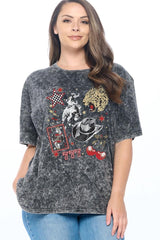 Lucky Casino Cowgirl Graphic Tee