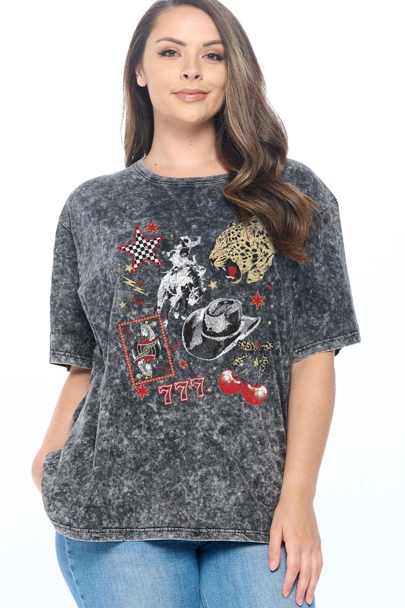 Lucky Casino Cowgirl Graphic Tee