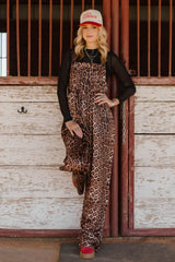 Leopard Wide Leg Overalls